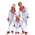 thumbnail image 1 of Matching Family Pajamas Fleece Christmas Pjs Long Sleeve Button down Festival Party Sleepwear Top and Pants 2 Piece Set Christmas Loungewear Pajamas, 1 of 5
