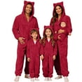 thumbnail image 1 of Matching Family Pajamas Lined Onesie Cute Long Sleeve Romper with Protective Hood Christmas Family Pajamas Set, 1 of 5