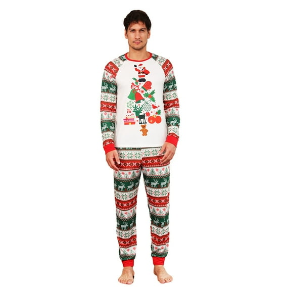 Matching Family Pajamas Sets/2PCS Pajama Christmas PJ's Holiday Nightwear with Long Pants/Button Jumpsuit Sleepwear