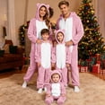 thumbnail image 1 of Matching Family Pajamas Sets Christmas Long Sleeve Zip Up Homewear Cute Hooded Union Suits Soft Pjs Lounge Sets Pink(Mom) M, 1 of 6