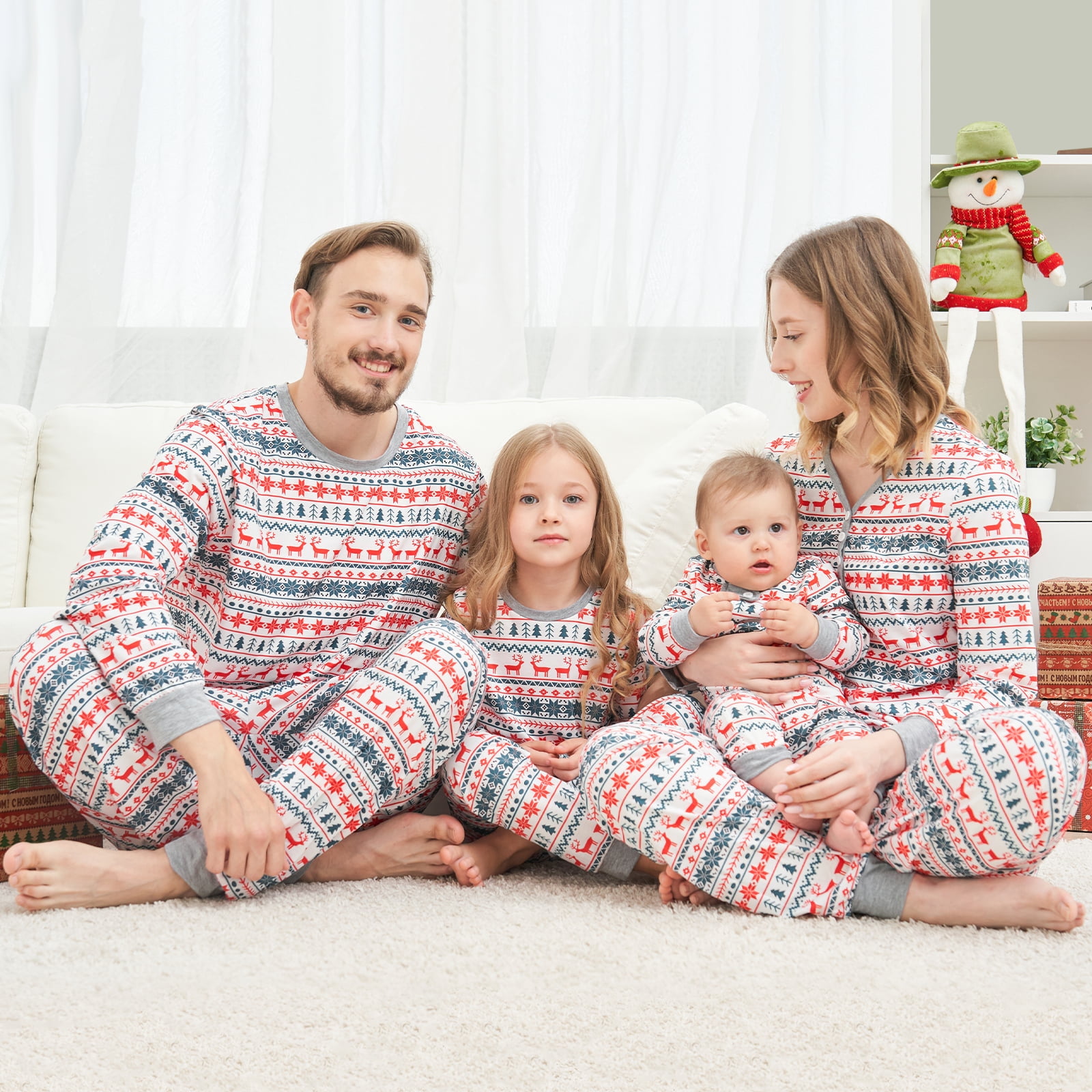 Matching Family Pajamas Sets Christmas PJ's Deer and Christmas Tree
