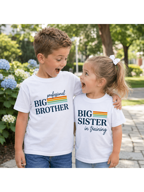 Matching Family Shirts, Big Brother and Big Sister Shirt, Professional Big Brother Big Sister In Training, Sibling Announcement Gift