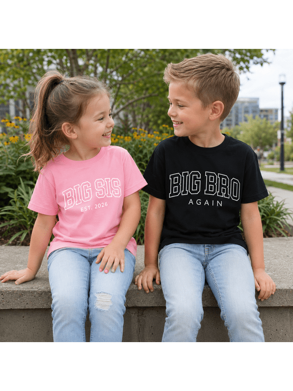 Matching Family Shirts , Personalized Big Sister and Big Brother Shirts , Custom Sibling Announcement Outfit, New Baby Reveal Gift for Family