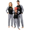 thumbnail image 1 of Matching Family Women's Pajamas Sets Christmas Pajamas Letter Print Top and Plaid Bottom Sleepwear Jammies with Pockets, 1 of 7