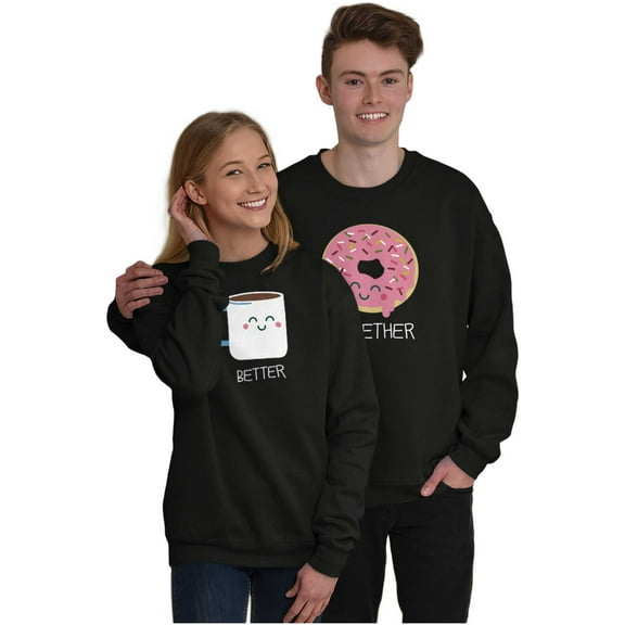 Matching Foodie Set Coffee Donut Sweatshirt for Men or Women Brisco Brands S