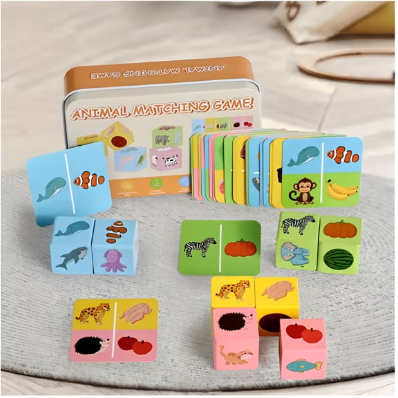 Matching Game Set - Early Puzzle Toy For Shape Recognition And Brain Development Matching Set Options With Iron Box