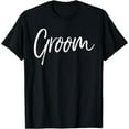 thumbnail image 1 of Matching Getting Ready Bride & Groom Wedding Gifts Groom T-Shirt Black X-Large, 1 of 4