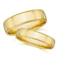 thumbnail image 1 of Pompeii3 Matching Gold His Hers Polished Wedding Band Ring Set, 1 of 5