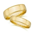 thumbnail image 1 of Pompeii3 Matching Gold His Hers Polished Wedding Band Ring Set, 1 of 5