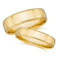 thumbnail image 1 of Pompeii3 Matching Gold His Hers Polished Wedding Band Ring Set, 1 of 5