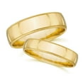 thumbnail image 1 of Pompeii3 Matching Gold His Hers Polished Wedding Band Ring Set, 1 of 5