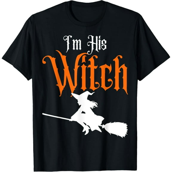Matching Halloween I'm His Witch /I'm her Boo Couple Costume T-Shirt