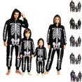 thumbnail image 1 of Matching Halloween Pajamas Family Onesie Funny Skeleton Pajamas Hooded Zipper Jumpsuit Bodysuit Pjs Loungewear Party Family Pajamas Nightwear, 1 of 5