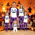thumbnail image 1 of Matching Halloween Pajamas for Family Party 2 Piece Sets Casual Sleepwear Nightwear Long Sleeve Funny Novelty Pumpkin Face Ghost Fashion Holiday Family Pajamas Nightwear Men M, 1 of 4