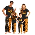 thumbnail image 1 of Matching Halloween Pajamas Set for Whole Family, Breathable Long Sleeve Halloween Family Pajamas with Flame Jack-o'-lantern Print, Fun Family Halloween Pajama Set Party, 1 of 7
