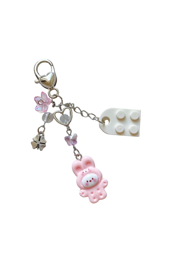 Matching Heart Keychains Adornment LovelyAn1ma1Heart Bricks Keychains Unique Keyrings Pendant Charm For Couples