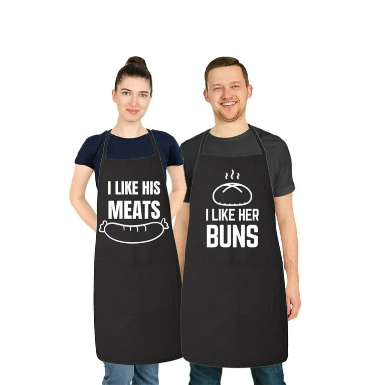 Matching His and Hers Apron Set I Like her Buns I Like His Meat Kitchen Couple Apron for Girlfriend Boyfriend Birthday Engagement Anniversary Wedding Gift Idea Walmart