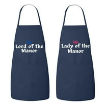 Matching His and Hers Apron Set - Lord of the Manor, Lady of the Manor - Set of 2, Matching Couples, Cooking Apron, Kitchen, BBQ, House Warming, wedding.
