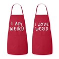 thumbnail image 1 of Matching His and Hers Apron Set - I am Weird and I Love Weird - Set of 2, Matching Couples, Cooking Apron, Kitchen, BBQ, House Warming, wedding., 1 of 2