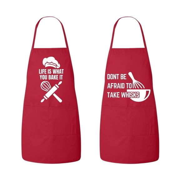 Matching His and Hers Apron Set - Life is what you bake it, dont be afraid to take whisks - Matching Couples, Wedding