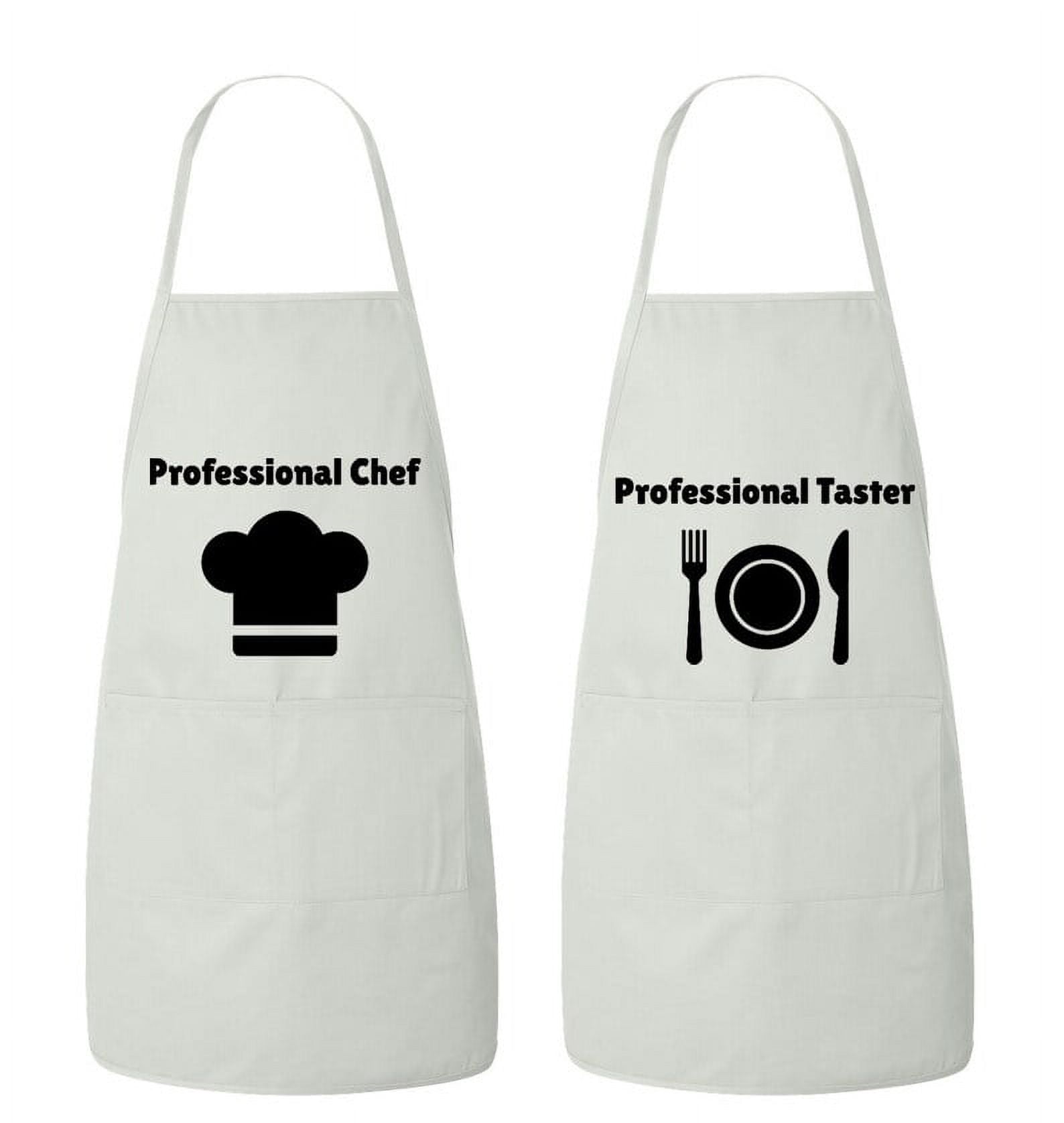 Matching His and Hers Apron Set - Professional Chef and Professional Taster - Set of 2, Matching Couples, Cooking Apron, Kitchen, BBQ