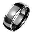 thumbnail image 1 of Matching His and Hers Silver and Black Titanium Wedding Bands, 1 of 2