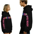 thumbnail image 1 of Matching Hoodies for Couples I Love You This Much Hoodie Cute Valentine's Day Sweatshirts Long Sleeve Oversized Shirt His and Her Pullover with Heart Letters, 1 of 8