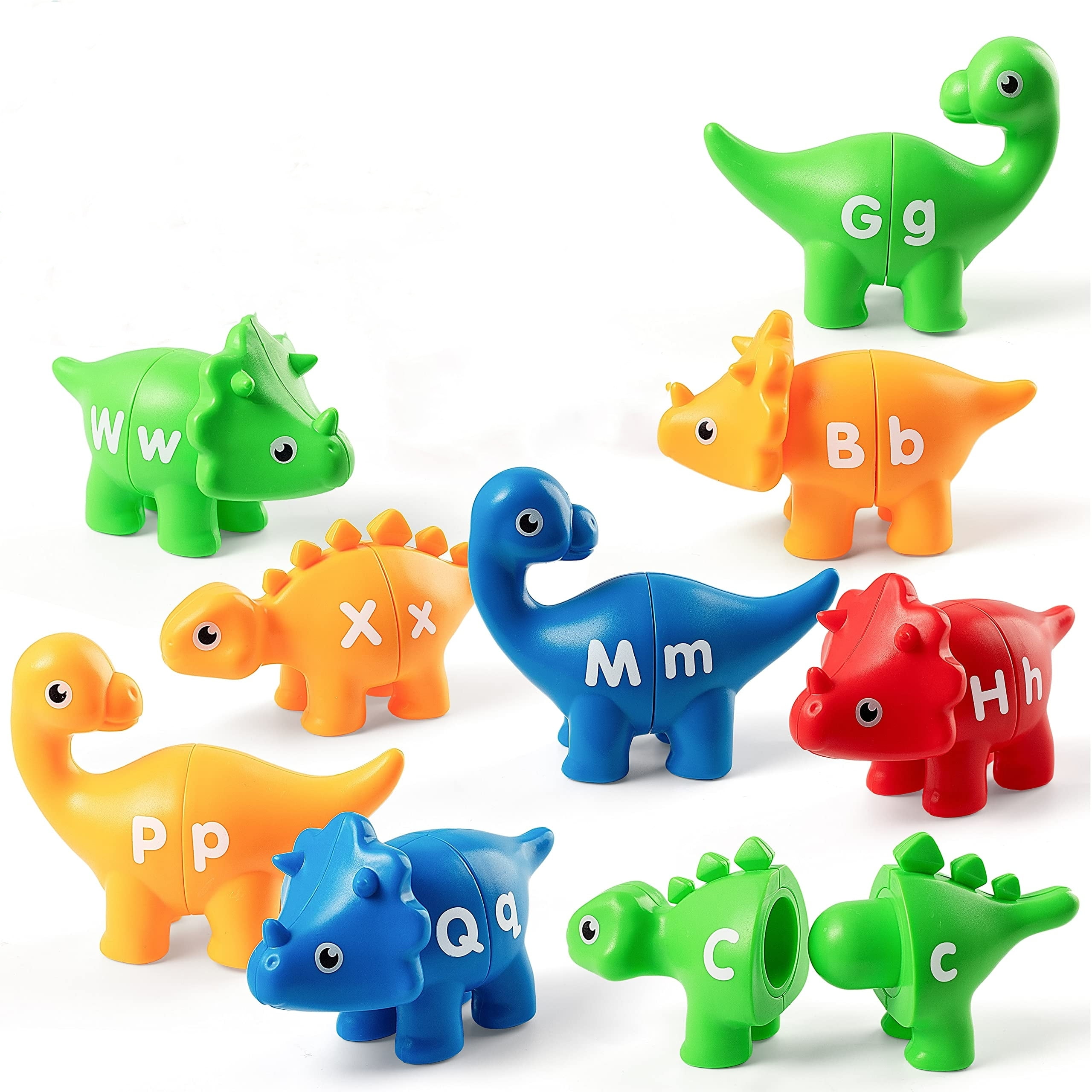 Matching Letters Toy, 13 Pcs DoubleSided Dinosaur Alphabet Match Game