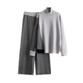 thumbnail image 1 of Matching Lounge Sets For Women Sevevn Women's 2 Piece Outfits Lounge Sets Fall Winter Long Sleeve Knit Sweater Wide Leg Pant Matching Set, 1 of 3