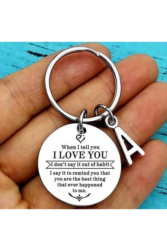 Matching Keychains for Couples and Families - When I Tell You I You Keychain Day - 26 Letter Keychain for Relationships