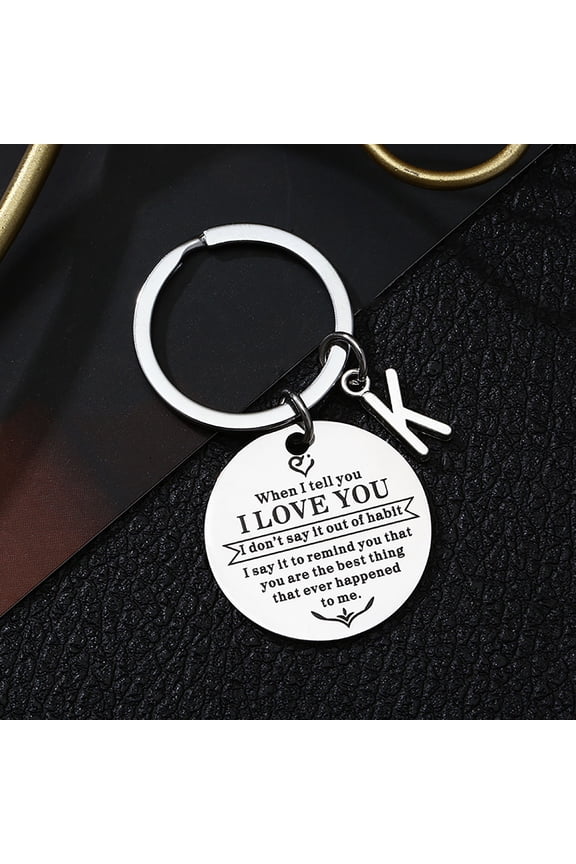 Matching Love Keychain Set Stainless Steel Couple Gift Romantic Keyring