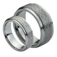 thumbnail image 1 of Matching Mens and Ladies Laser Etched Celtic Design Tungsten Carbide Wedding Band Ring Set, 1 of 5