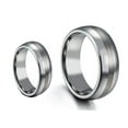 thumbnail image 1 of Matching Mens and Ladies Polished Shiny Domed With Brush Center Tungsten Carbide Wedding Band Ring Set, 1 of 5