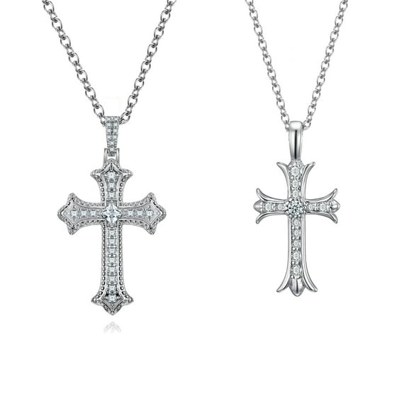 Matching Necklace Couple Necklace CZ Cross Necklace for Women Male Necklace Cross Pendant