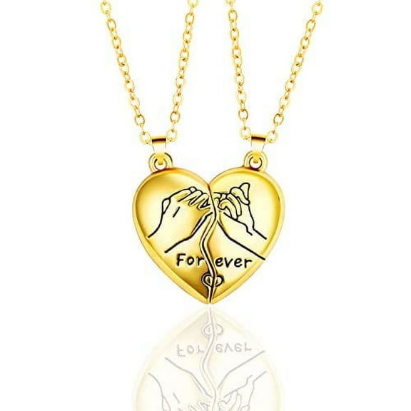 Matching Necklace for Couples, Gold Heart Necklace, Valentine's Gifts Best Friendship Jewelry