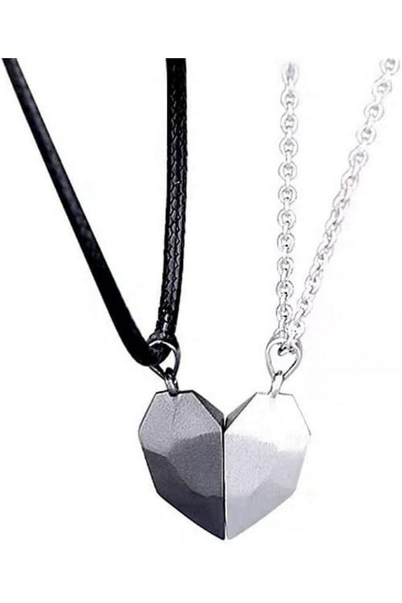 Matching Necklaces for Couples Bff Birthday Christmas Gifts, Heart Friendship Necklaces Half Heart Pendant Necklace for Couple Best Friends, 2 Pcs