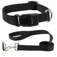 thumbnail image 1 of Matching Nylon Dog Collar and Lead Solid Colors 2 Piece Sets Adjustable Durable (xSmall Jet Black), 1 of 4