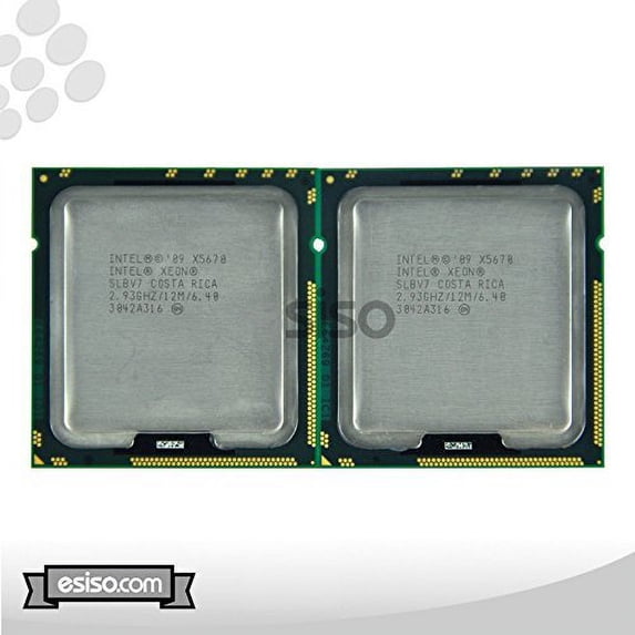 Matching Pair Intel Xeon X5670 Six Core Processor 2.93GH/z 12MB Smart Cache 6.4GT/s QPI TDP 95W SLBV7 BX80614X5670