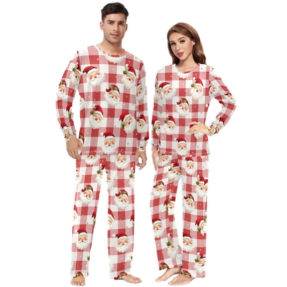 Matching Pajamas for Couples Cute Christmas Pattern His and Hers Pajamas Sets Soft Long Sleeve Sleepwea