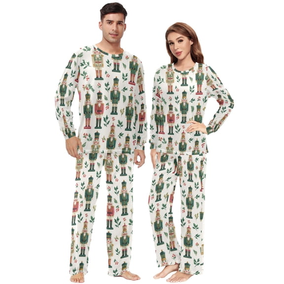 Matching Pajamas for Couples Cute Nutcracker His and Hers Pajamas Sets Soft Long Sleeve Sleepwea