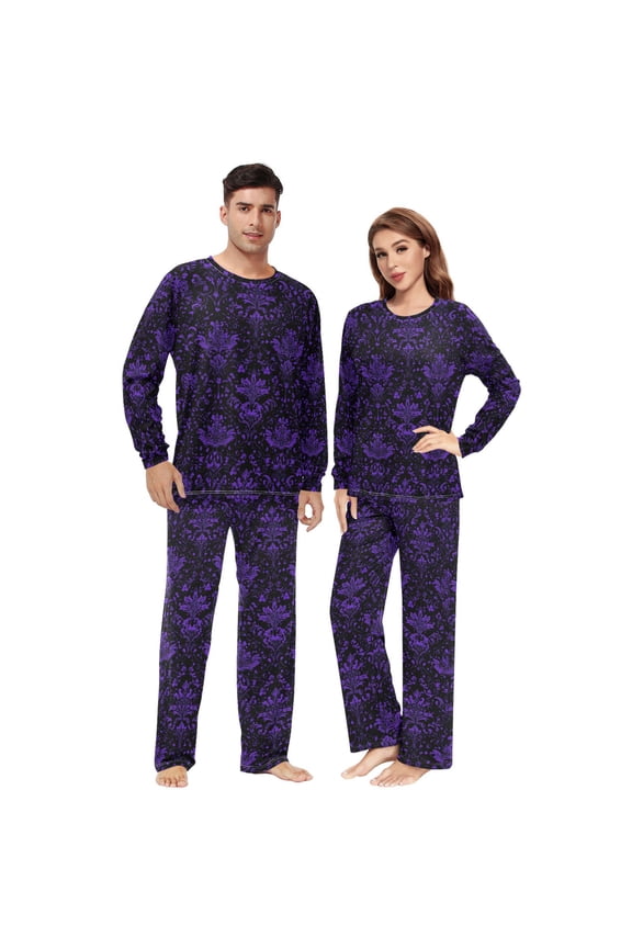 Matching Pajamas for Couples Gothic Art His and Hers Pajamas Sets Soft Long Sleeve Sleepwea