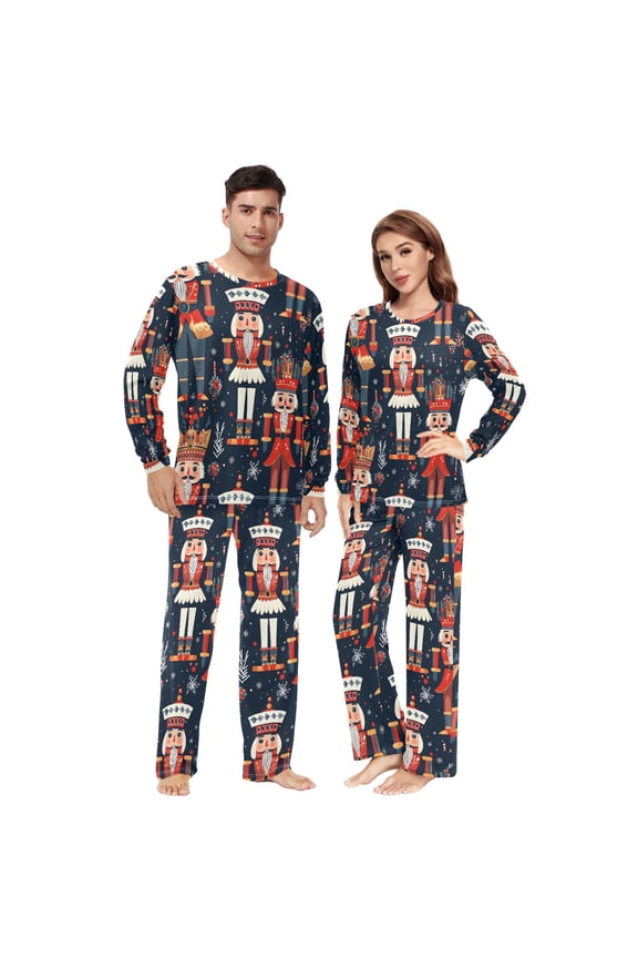 Matching Pajamas for Couples Nutcracker Christmas His and Hers Pajamas Sets Soft Long Sleeve Sleepwea