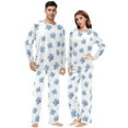 thumbnail image 1 of Matching Pajamas for Couples Snowflake Blue His and Hers Pajamas Sets Soft Long Sleeve Sleepwea, 1 of 8