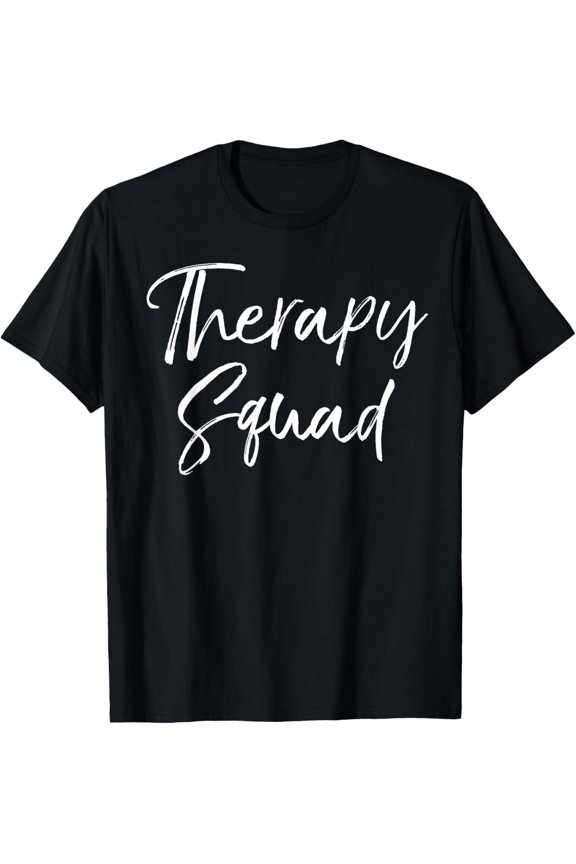 Matching Physical Therapist Gifts for Groups Therapy Squad T-ShirtMen and women, Black T-shirt, size: Extra large