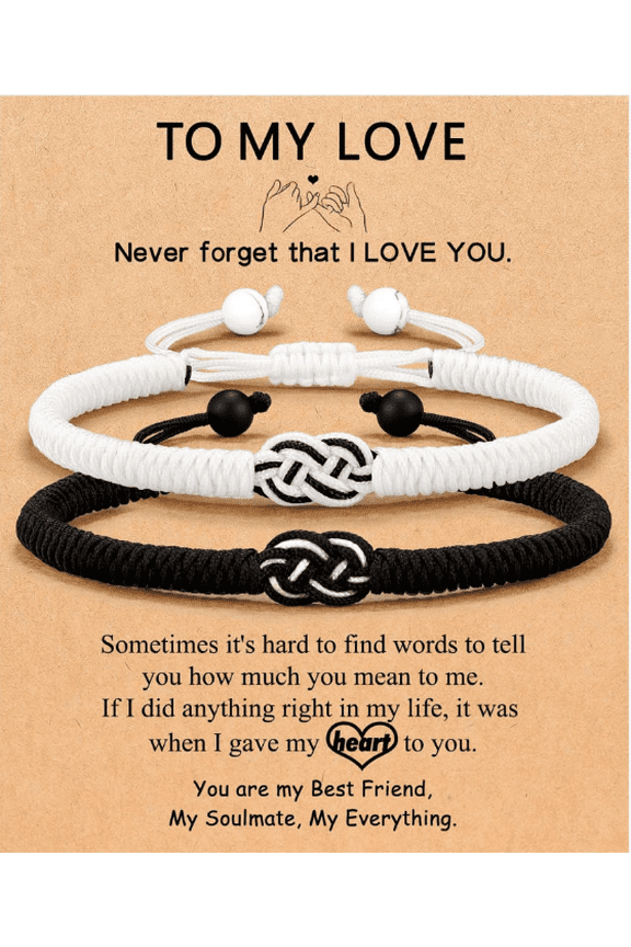 Matching Pinky Promise Bracelets for Couples Boyfriend Girlfriend Him Her Birthday Valentines Christmas Gifts