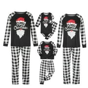 MASRIN Christmas Pajamas For Family 2024 Christmas Family Pajamas Matching Sets Xmas Holiday Sleepwear Jammies Long Sleeve PJs Merry Christmas Santa Claus-2