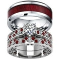 Matching Rings Couple Rings AAA Cz White Gold Plated Wedding Ring Sets for Him and Her