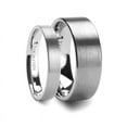 thumbnail image 1 of Matching Rings Set Flat Brush Finish Tungsten Wedding Ring, 1 of 1