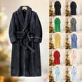 thumbnail image 1 of Matching Robes for Couples Soft Plush Bathrobes Fuzzy Robe Bath Pjs Warm Long Sleeve Long Winter V Neck Thick Pocket Spring Flannel Bathrobe, 1 of 4