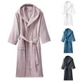 thumbnail image 1 of Matching Robes for Couples Soft Plush Bathrobes Fuzzy Robe Bath Pjs Warm Long Sleeve Long Winter V Neck Thick Pocket Spring Flannel Bathrobe, 1 of 4